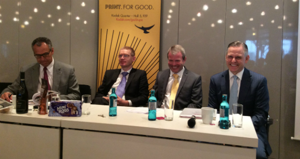 Kodak drupa team: (l-r) Brad Kruchton, Chris Payne, Phil Cullimore and CEO Jeff Clarke