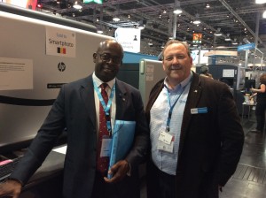 Showing solutions at drupa: Steve Donegal (l), HP Asia Pacific manager and Phillip Rennell, sales director for Currie Group