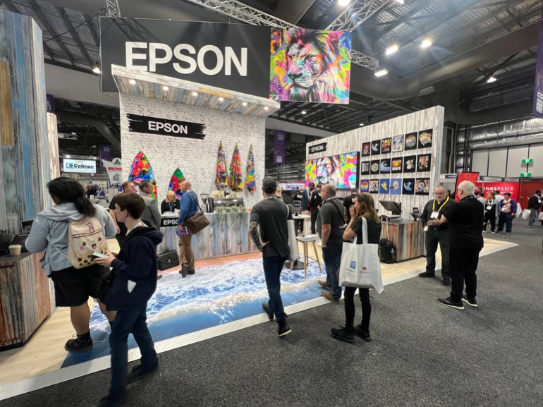 Epson’s theme at Visual Impact 2023 is, “Relax, you are in good hands” as it demonstrates consistent quality imaging across a range of different media types