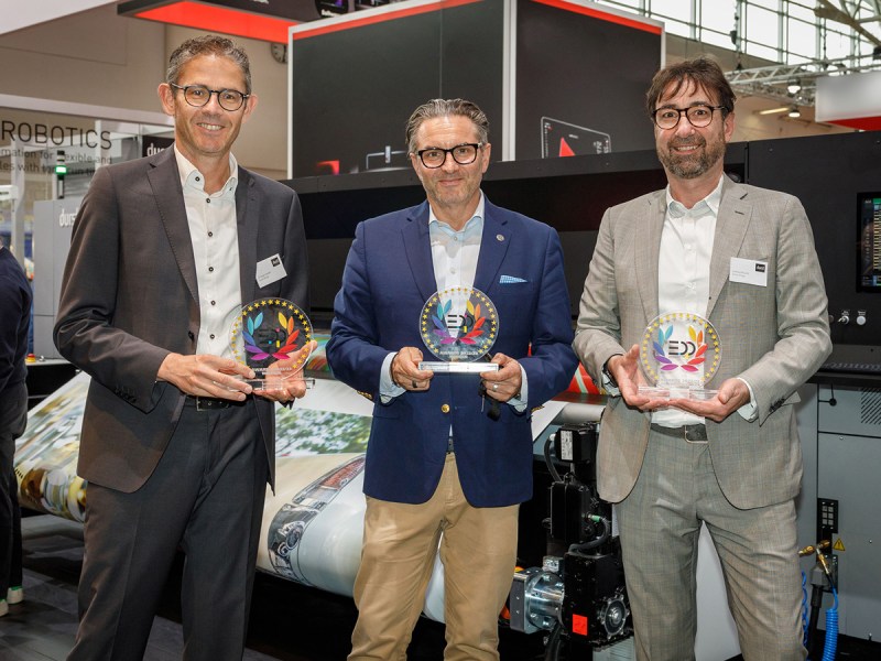 Durst Group has won three prestigious EDP Awards at the Fespa Global Print Expo in Munich for P5 Robotics, P5 350 HSR and Durst Workflow Software