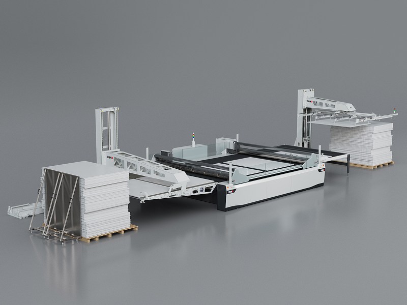 Zünd launched the new Q-Line with BHS180 Board Handling System and Undercam, featuring intelligent machine control technology and a high level of automation